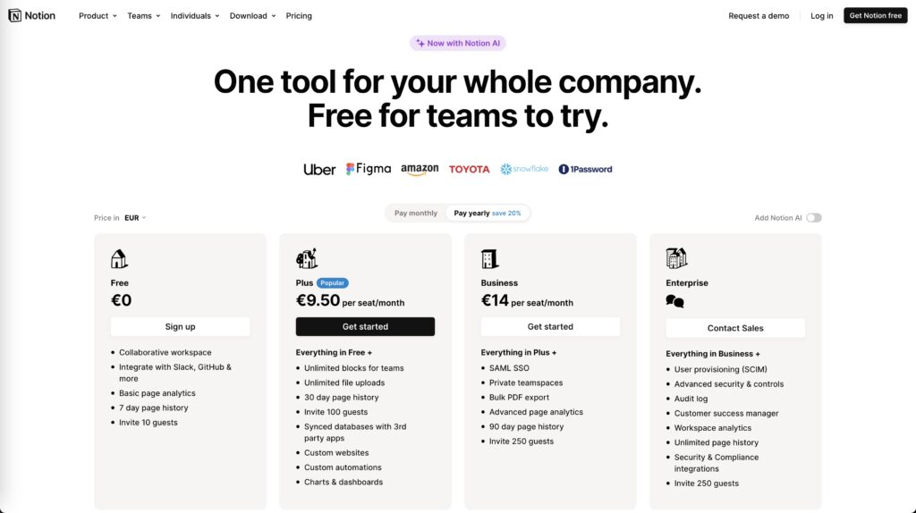 Notion's Pricing Model