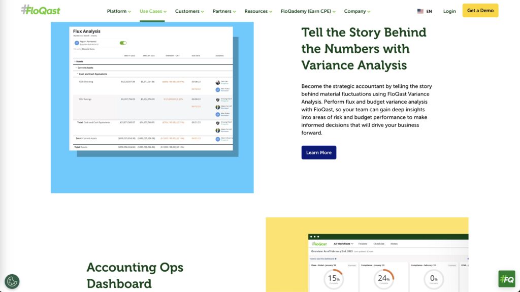 Floqast Analytics and reporting