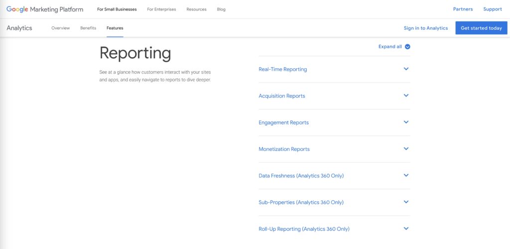 Google Analytics Data Collection and Reports