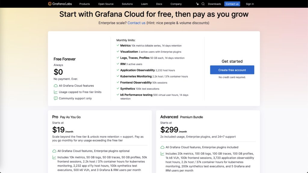 Grafana Pricing Structure