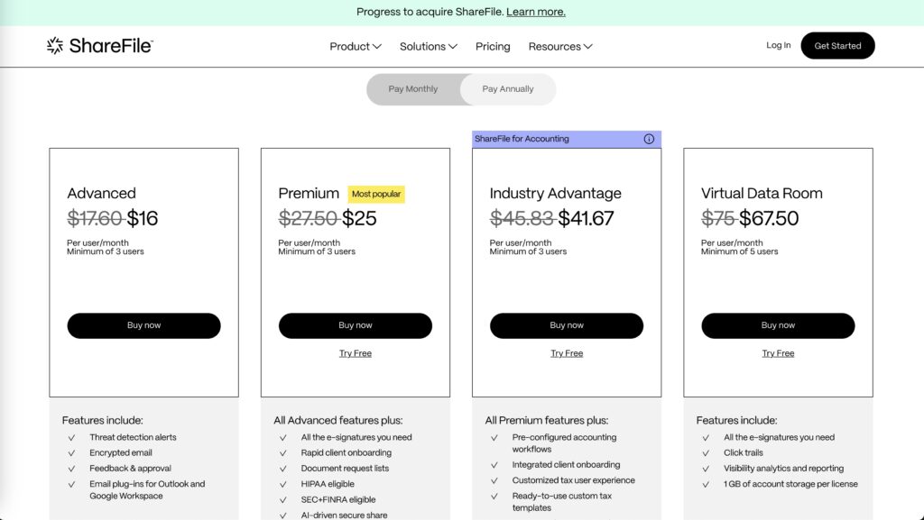 Sharefile Pricing