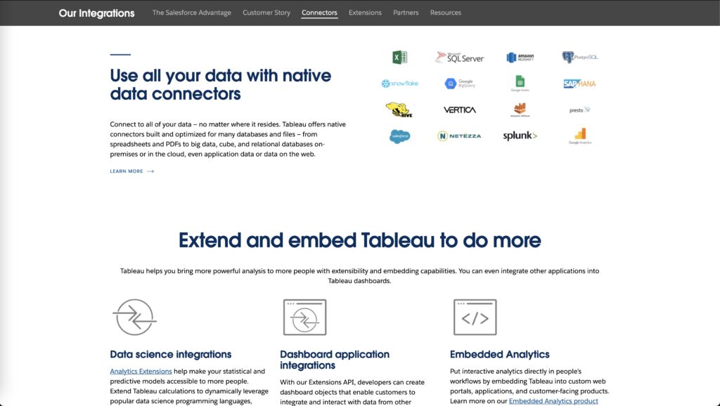 Tableau integrations 